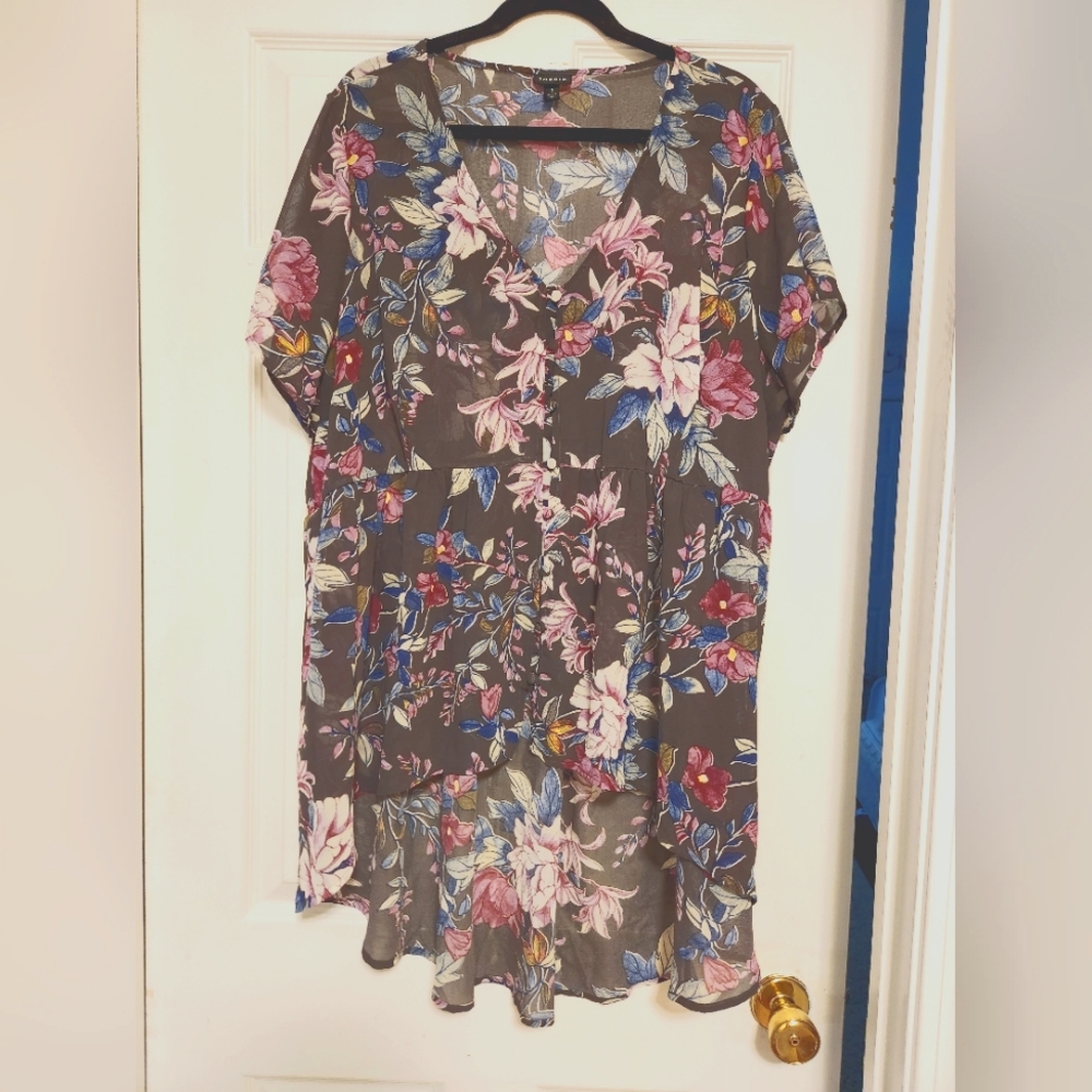 CHIFFON HI LOW BLOUSE